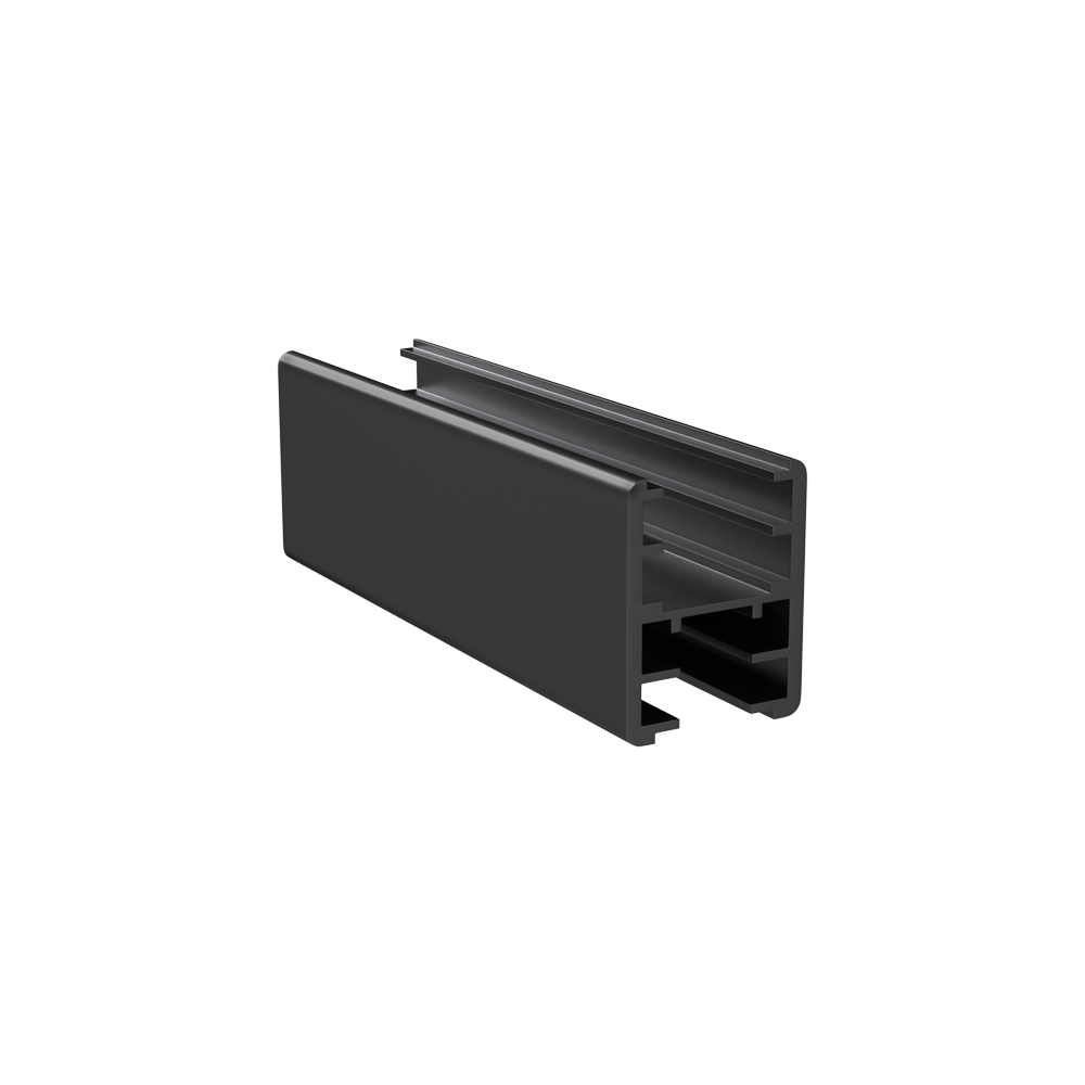 Metlam UNICH_36_DESIGNER 3600 mm Universal Head Rail Channel in Designer Black – Head Rail for Partition Panels