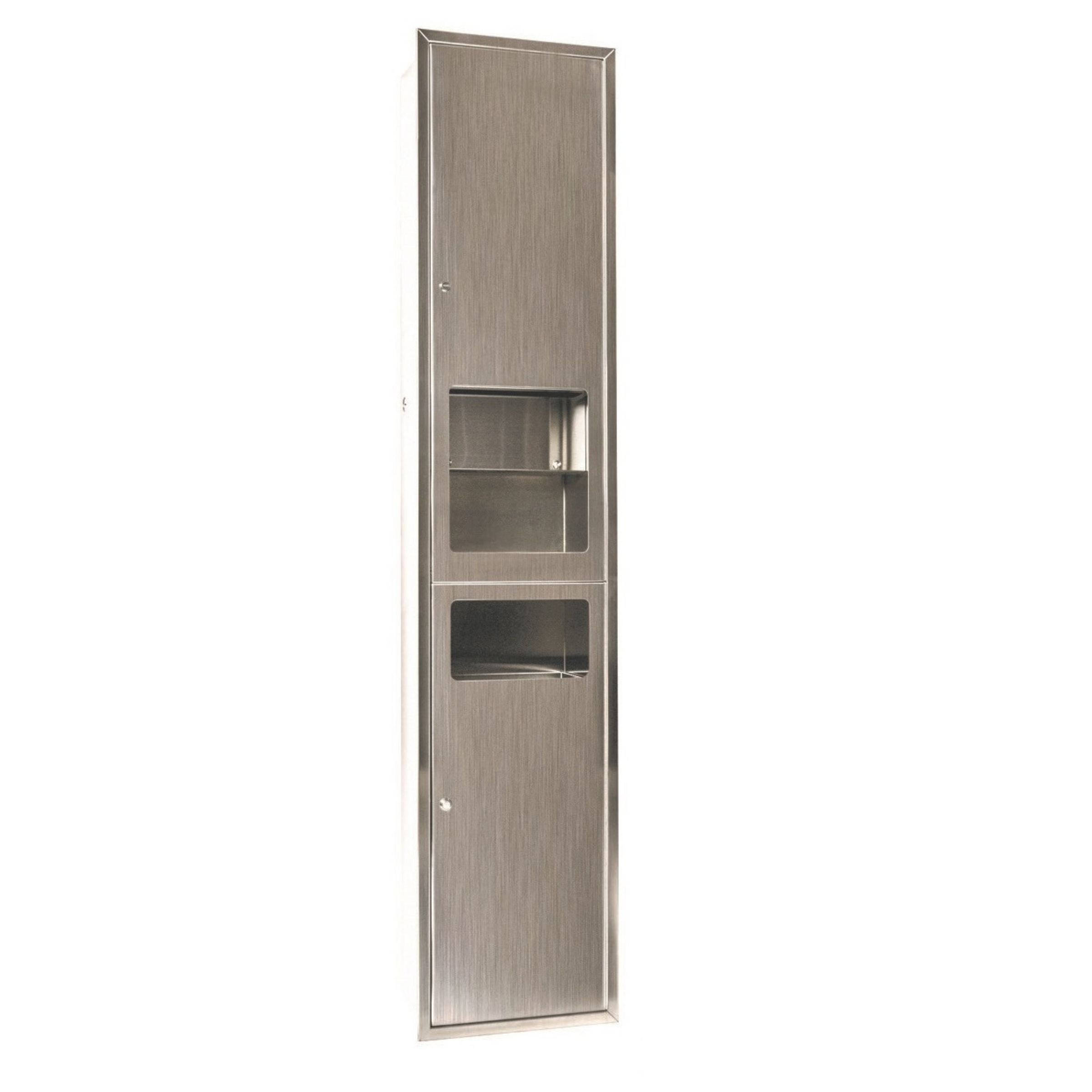 Metlam ML_ECLIPSE_3N1REC_D Accessible Paper Towel Dispenser, Hand Dryer & Waste Receptacle - Recessed in Satin Stainless Steel