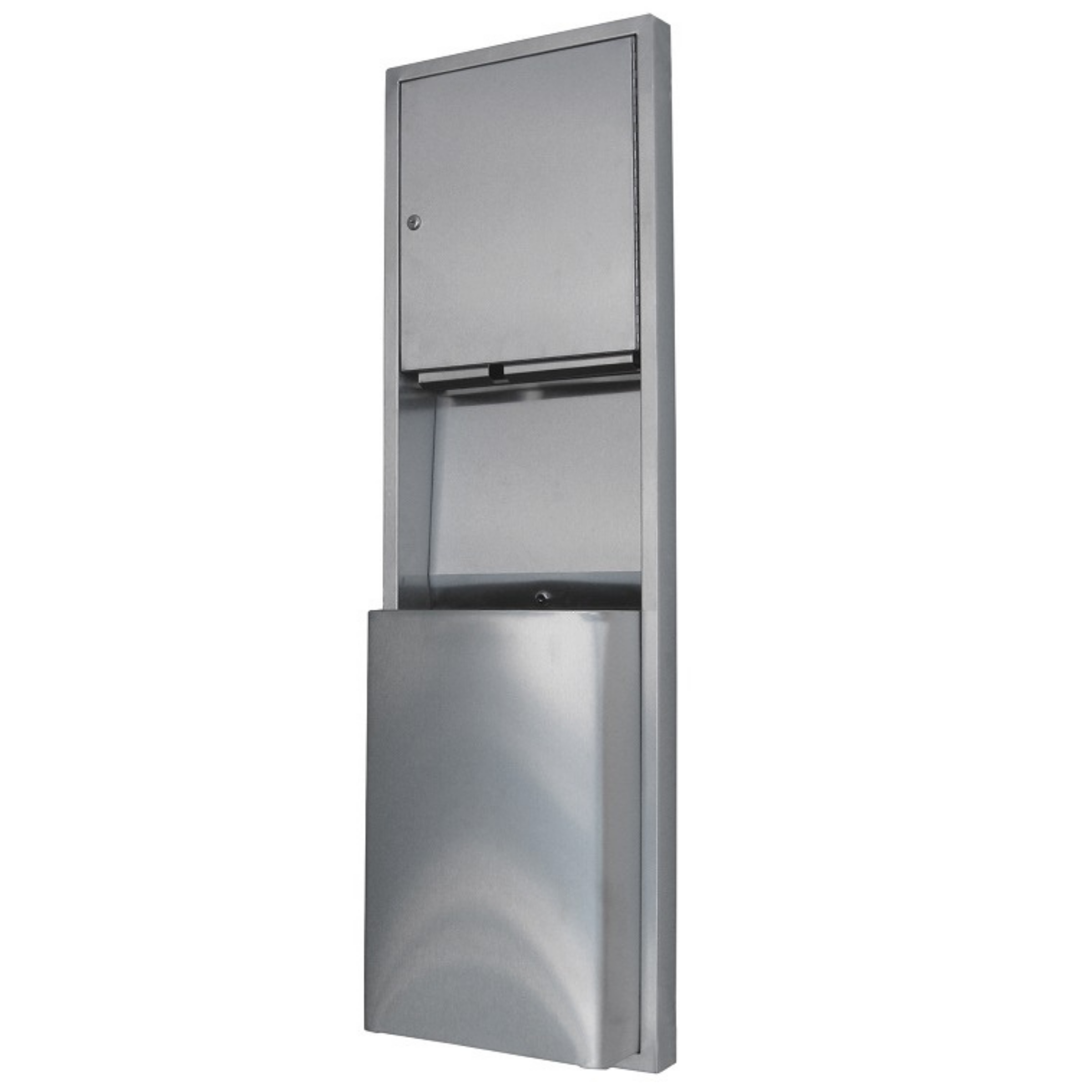 Metlam ML705_SM_MK2 Paper Towel Dispenser & Waste Receptacle - Surface Mounted in Satin Stainless Steel