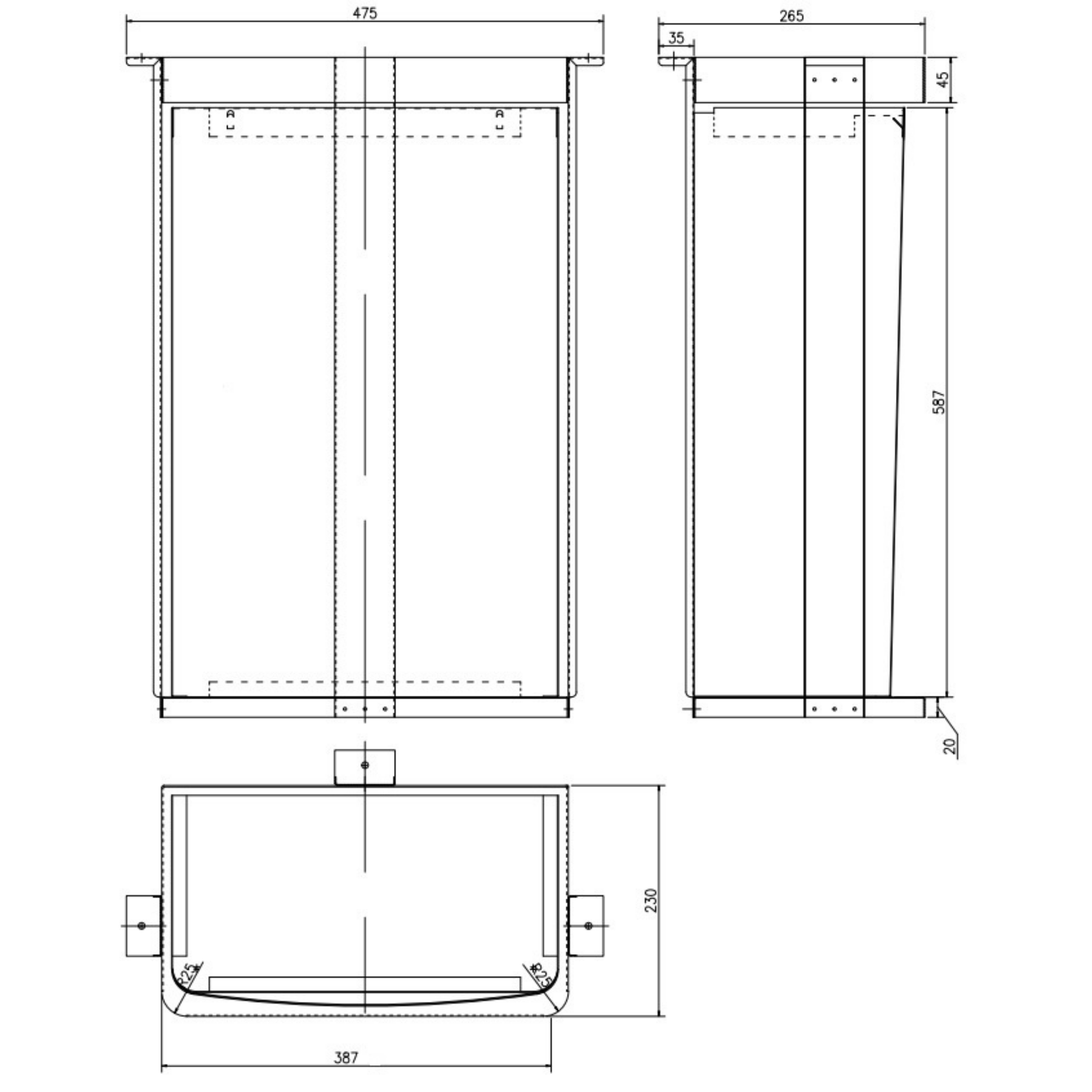Metlam ML705_REC_MK2 Paper Towel Dispenser & Waste Receptacle - Recessed in Satin Stainless Steel