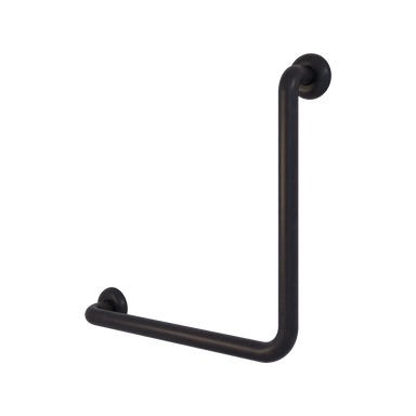Metlam MLR112_DESIGNER 90 Degree Ambulant Grab Rail in Designer Black – 450 x 450 mm Stainless Steel Support Rail for Accessible Bathrooms