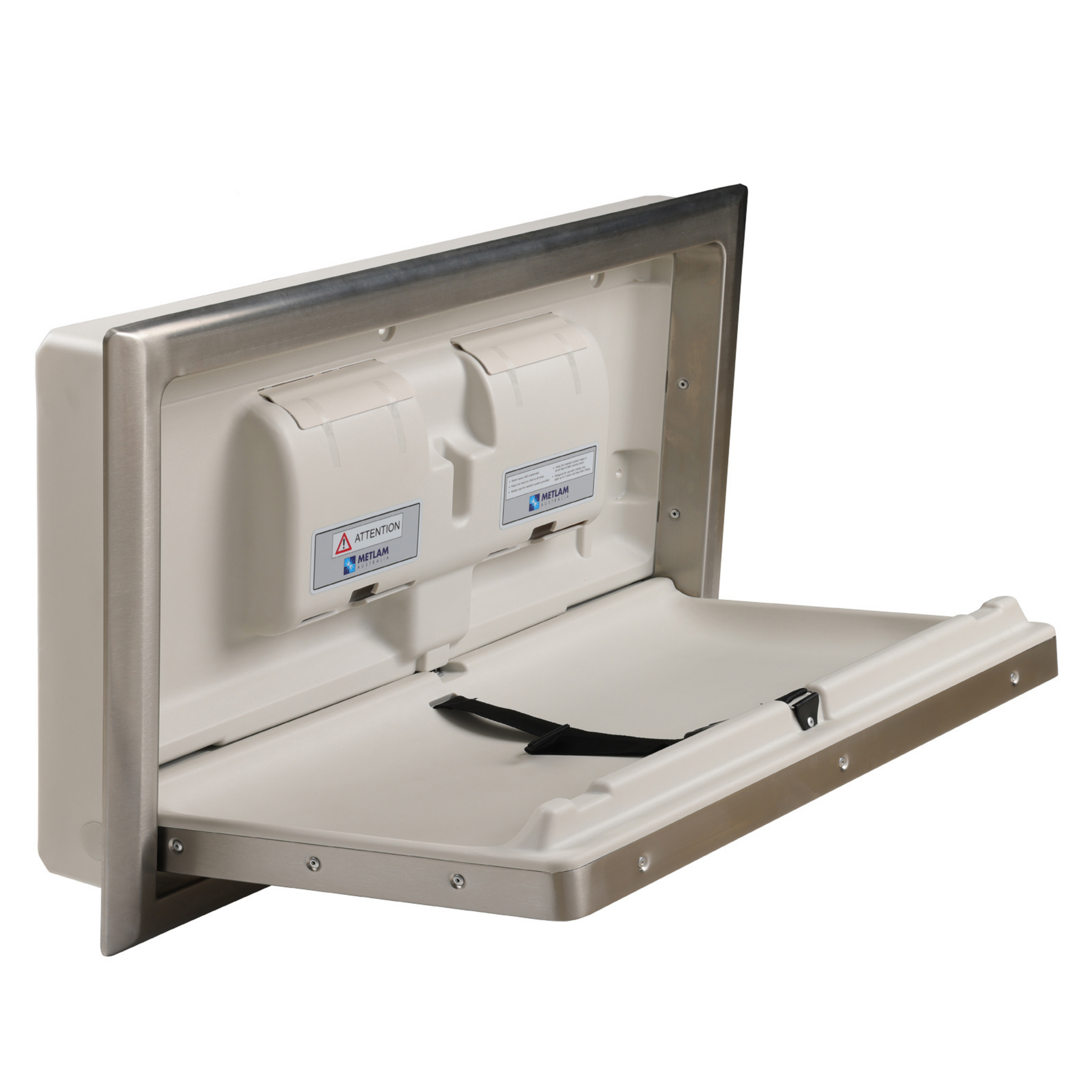 Metlam ML_8200REC Recessed Horizontal Baby Change Station in Stainless Steel