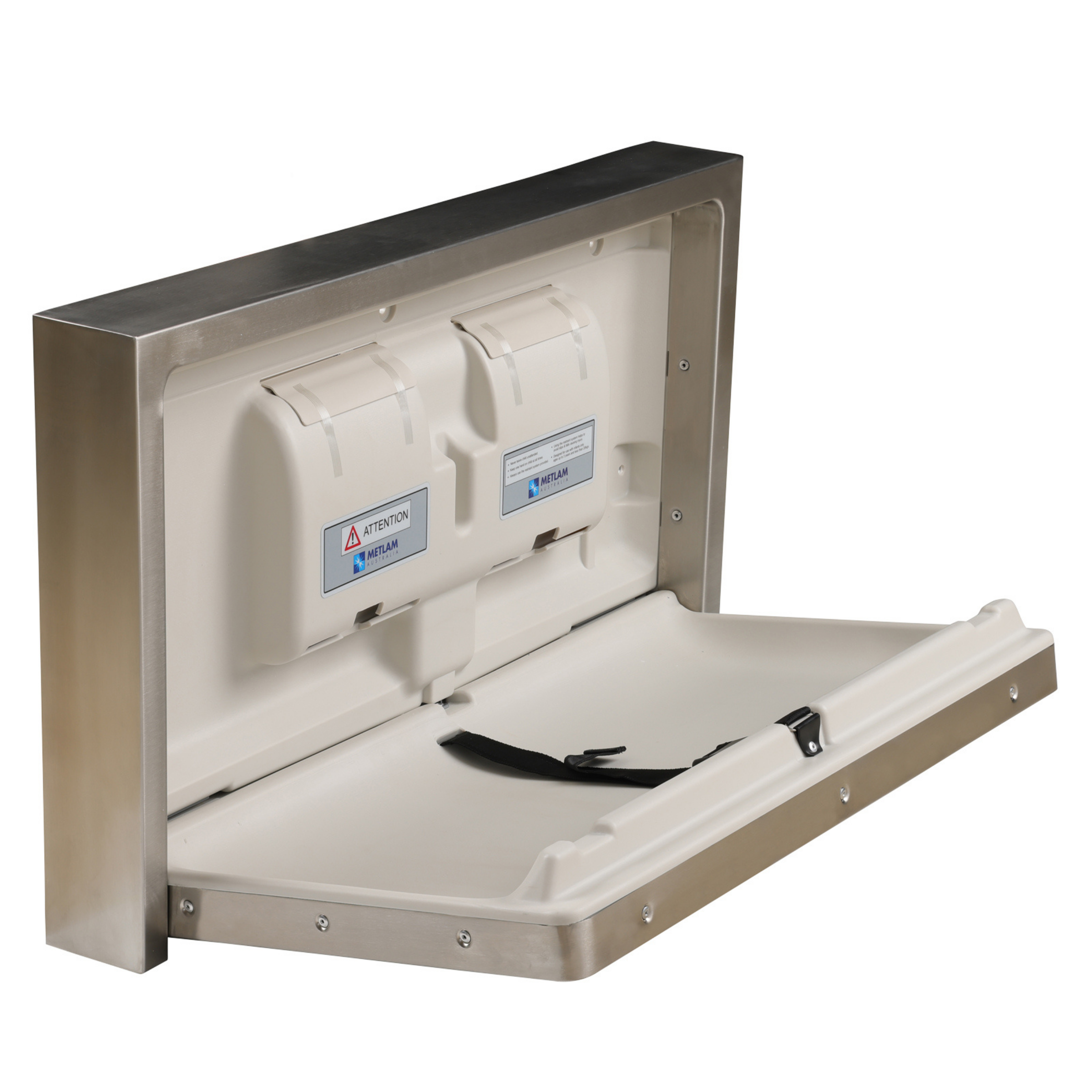 Metlam ML_8200SM Surface Mounted Horizontal Baby Change Station in Stainless Steel