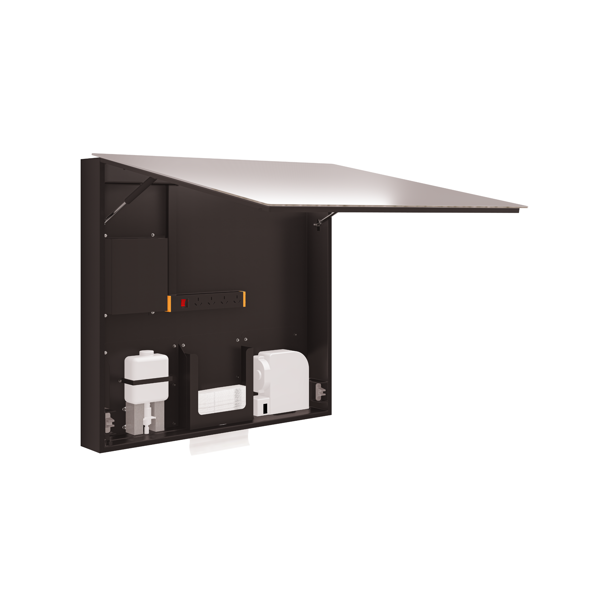Metlam ML_IMC3_LUX Integrated Mirror Cabinet - Includes Hand Dryer, Soap Dispenser & Paper Towel Dispenser