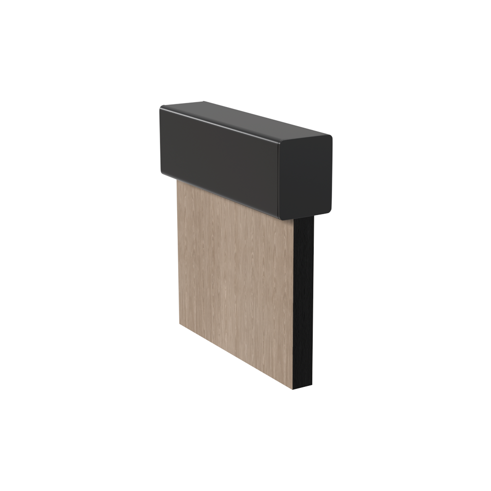 Metlam UNICH_36_DESIGNER 3600 mm Universal Head Rail Channel in Designer Black – Head Rail for Partition Panels Example