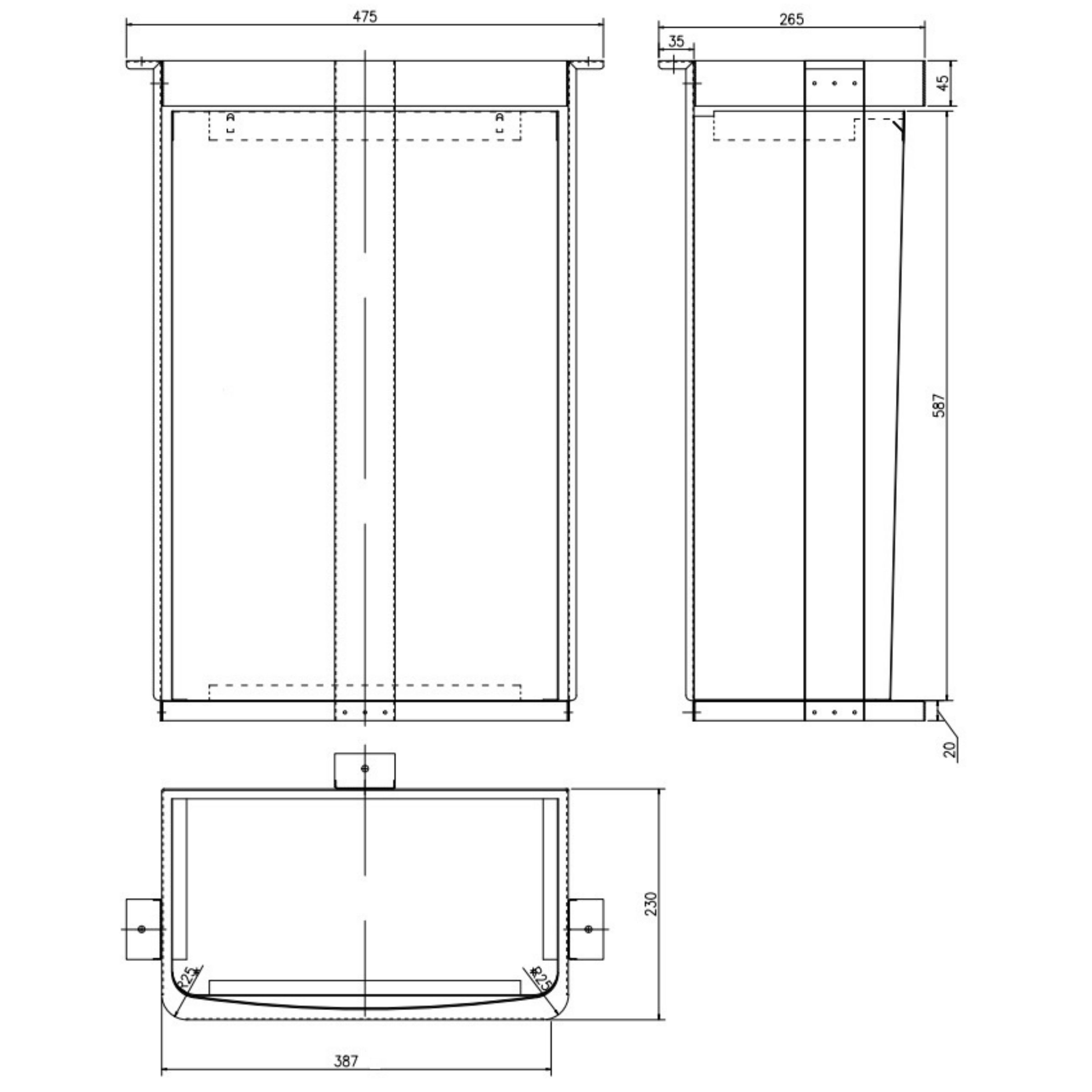 Metlam ML705_SM_MK2 Paper Towel Dispenser & Waste Receptacle - Surface Mounted in Satin Stainless Steel