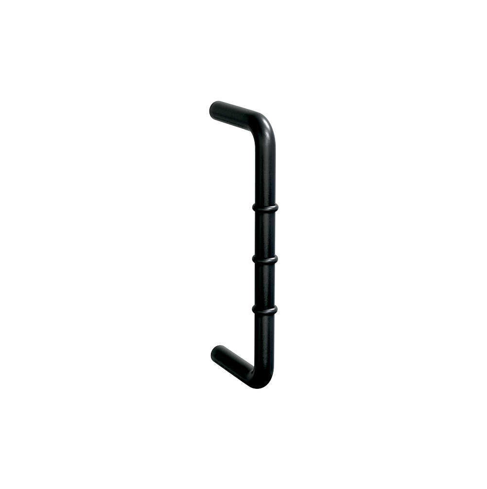 Metlam ML315R_DESIGNER D-Pull Handle with Rubber Stopper in Designer Black – 128mm Stainless Steel Door Handle for Commercial Washrooms
