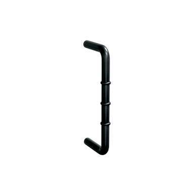 Metlam ML315R_DESIGNER D-Pull Handle with Rubber Stopper in Designer Black – 128mm Stainless Steel Door Handle for Commercial Washrooms