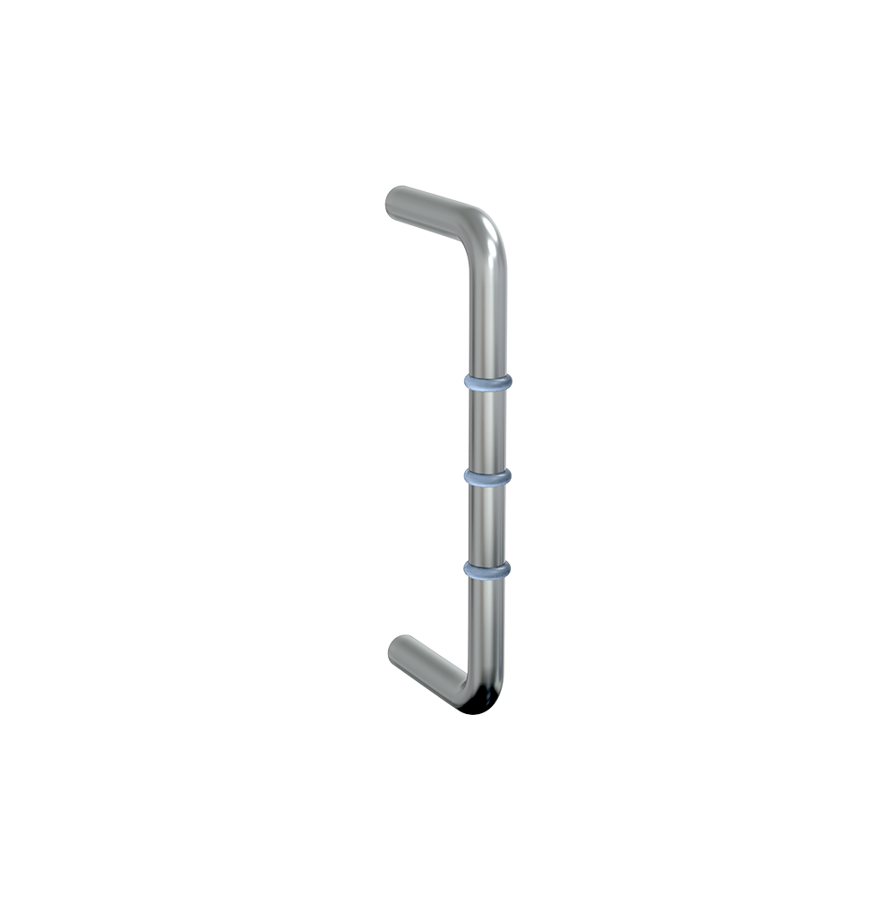 Metlam ML315R_DESIGNER D-Pull Handle with Rubber Stopper in Stainless Steel – 128mm Stainless Steel Door Handle for Commercial Washrooms