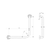 Technical drawing of Metlam MLR112_DESIGNER – 90° grab rail with mounting dimensions and 450 mm x 450 mm layout