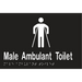 Metlam MLS16246_BLK male ambulant toilet sign in Designer Black vinyl – 150×220 mm acrylic with white braille and icon