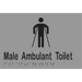 Metlam MLS16246_SIL male ambulant toilet sign in Silver vinyl – 150×220 mm acrylic with white braille and icon