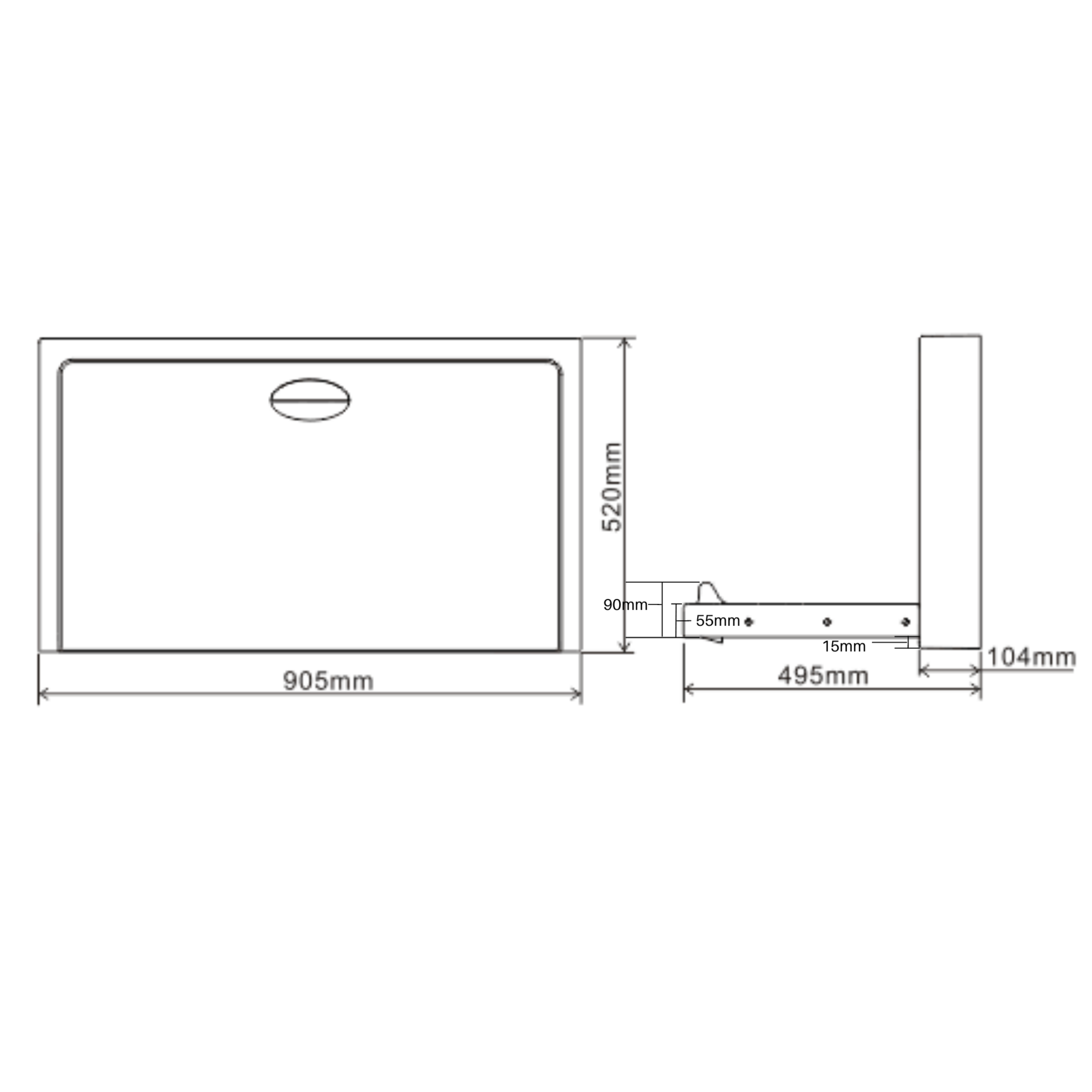 Metlam ML_8200SM Surface Mounted Horizontal Baby Change Station in Stainless Steel