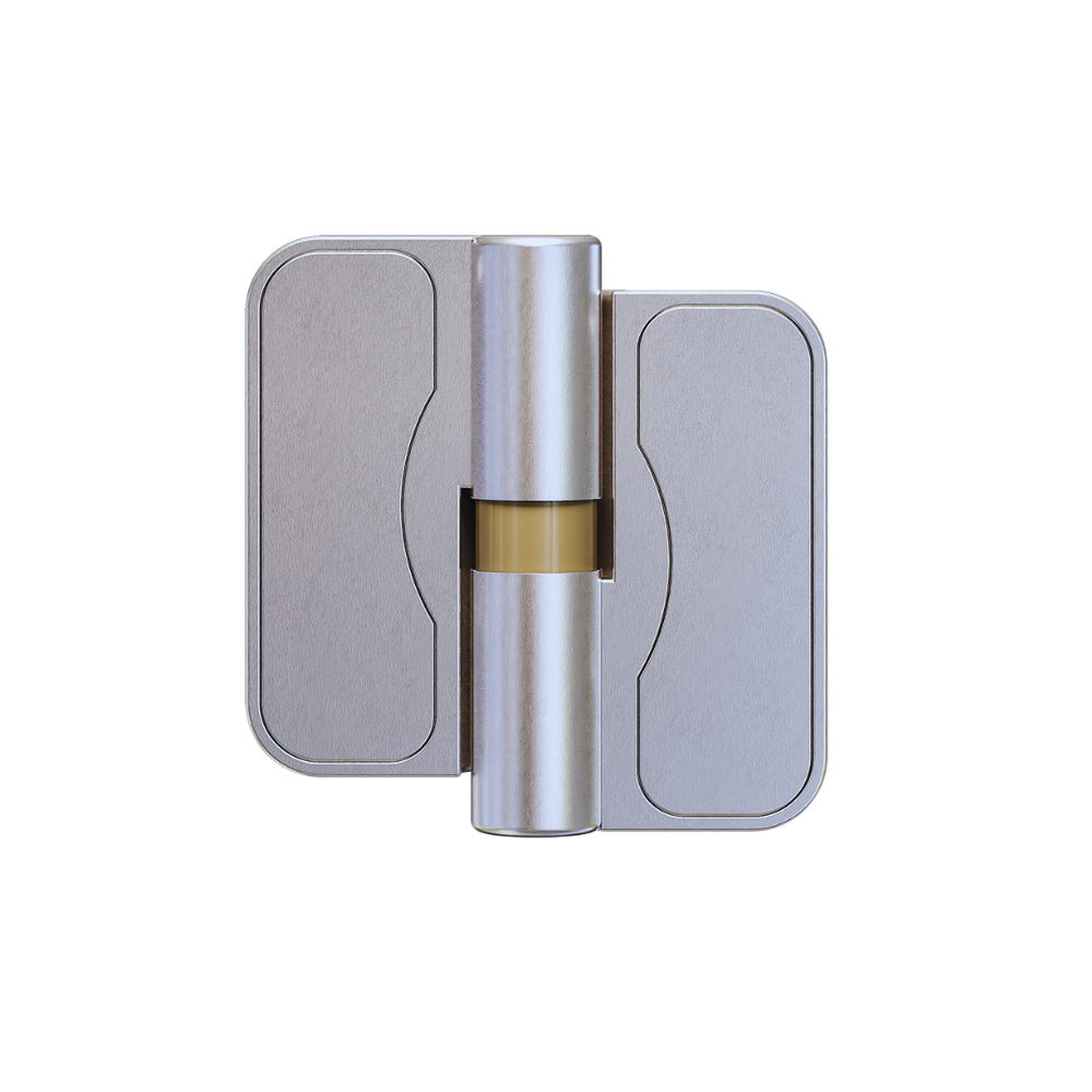 Metlam MODA_GRAVITY_SCP gravity hinge in Satin Chrome Plate – 77×81×20 mm reversible toilet partition hinge