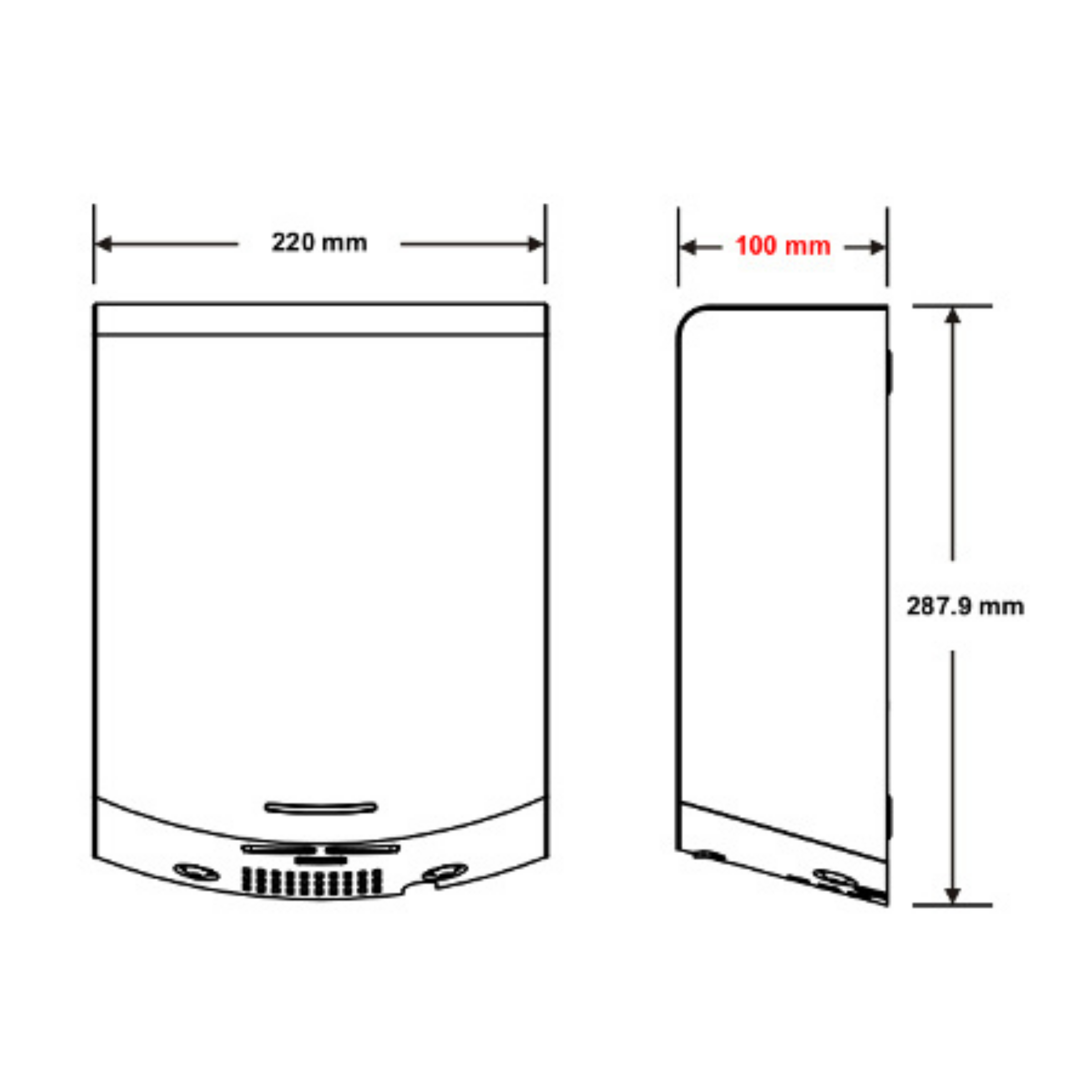 Metlam ML_ECLIPSE Eclipse Slimline Automatic Operation Hand Dryer