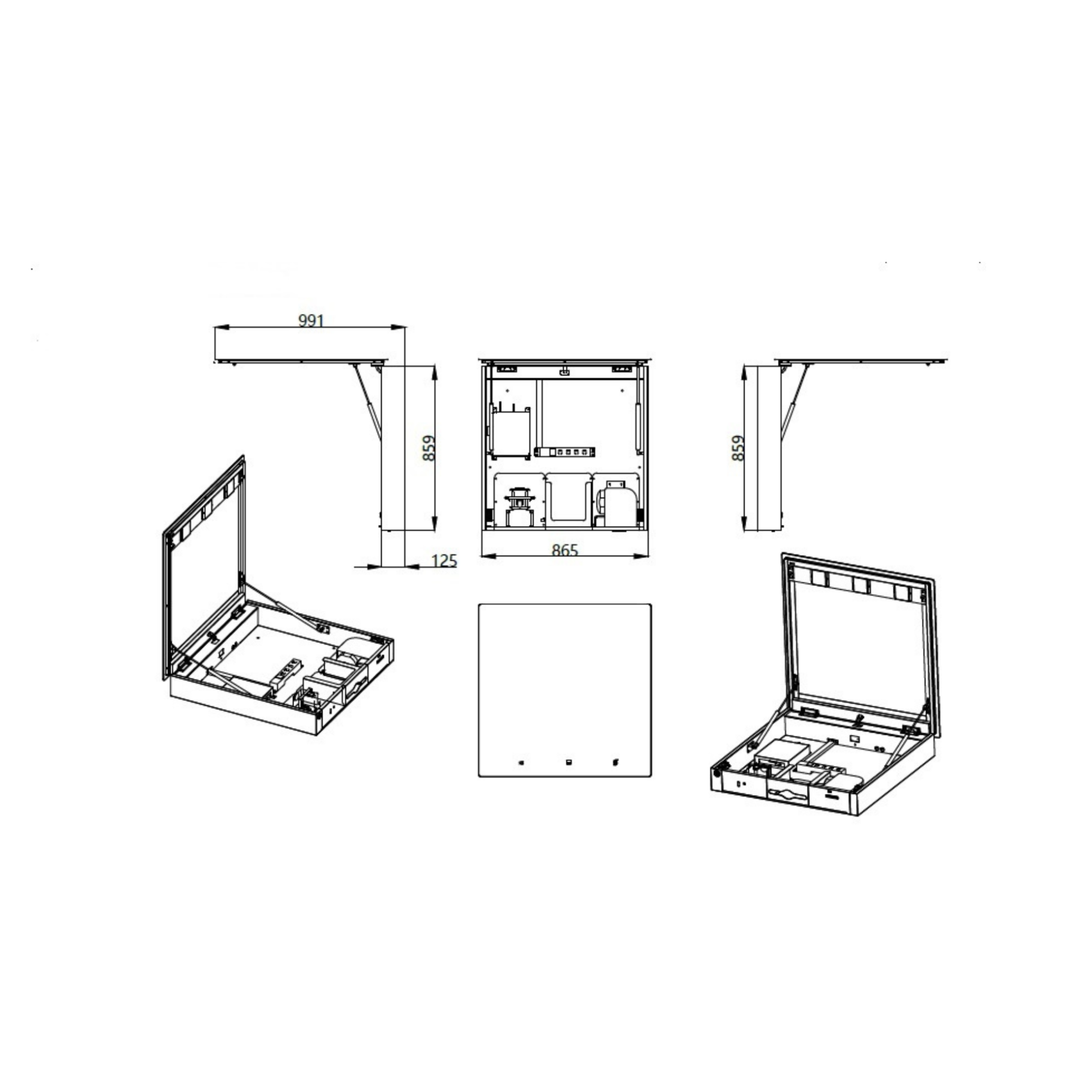 Metlam ML_IMC3_LUX Integrated Mirror Cabinet - Includes Hand Dryer, Soap Dispenser & Paper Towel Dispenser