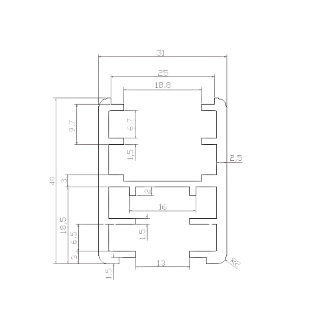 Metlam UNICH_36_DESIGNER 3600 mm Universal Head Rail Channel in Designer Black – Head Rail for Partition Panels Spec