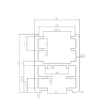 Metlam UNICH_36_DESIGNER 3600 mm Universal Head Rail Channel in Designer Black – Head Rail for Partition Panels Spec